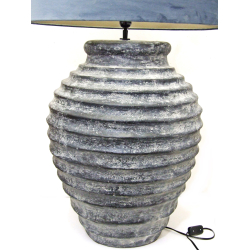 Lampa ceramiczna prążkowana Rustykalna z abażurem 92cm